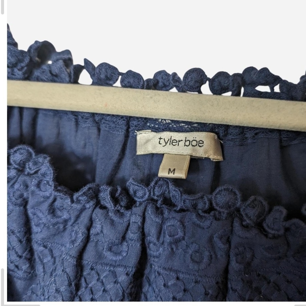 Pre-owned Tyler Boe Midnight Blue Eyelet Blouse - Picture 4 of 8